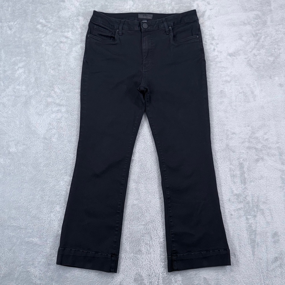 Kut from the Kloth Kelsey Ankle Flare Jeans Womens 10P Black High Rise Fab Ab